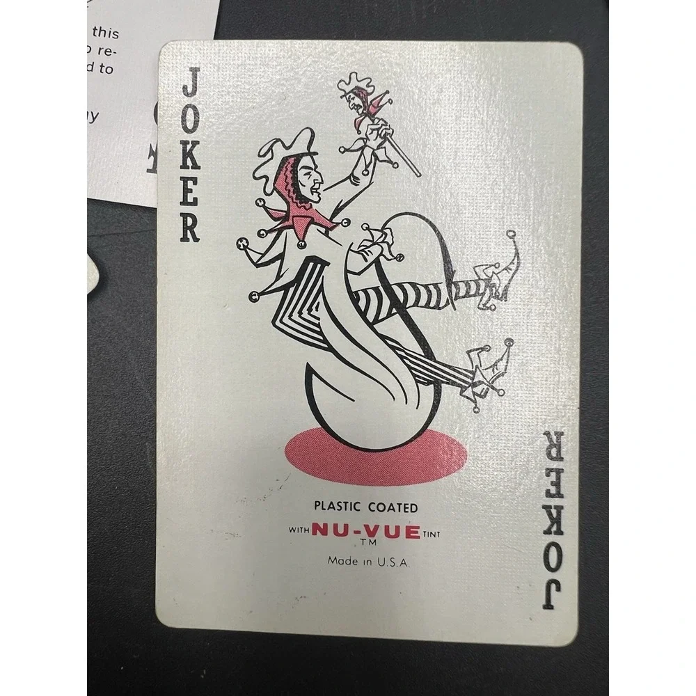 Vtg Hoyle Official  Playing Cards Plastic Coated Jumbo Face Nevada Finish,Nu-Vue